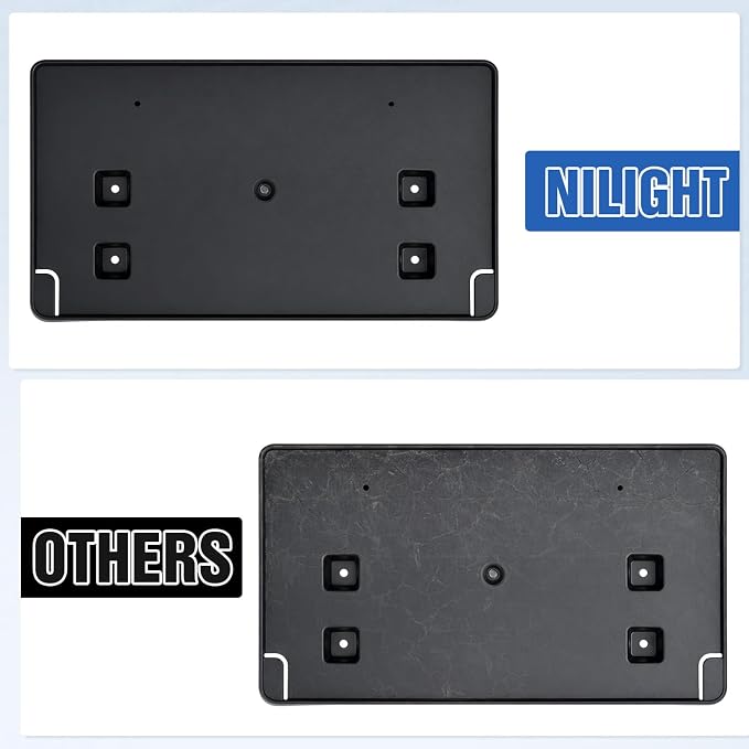 Nilight Front License Plate Frame Holder Mounting Bracket for 2018-2023 2024 2025 2026 Jeep Wrangler JL JLU & Gladiator JT Accessories Replace # 68295610AA CH1068150 Black only for Steel Bumper