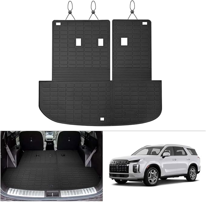 Cargo Mat for Hyundai Palisade 2020-2024 2025, All Weather Cargo Liner for Palisade Accessories Seat Back Cover Trunk Mat with Backrest Mat, Heavy Duty Car Mats, Car Accessories