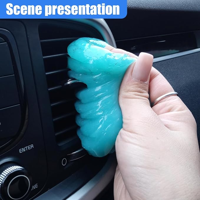 Car Cleaning Gel, Reusable Car Air Vent Cleaner Slime, Auto Dashboard Dust Cleaning Putty, Multifunctional Vehicle Interior Detailing Supplies for Keyboard, Laptop (2PCS)