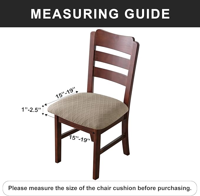 Genina Waterproof Seat Covers for Dining Room Chairs Covers Dining Chair Cover Kitchen Chair Covers (Taupe, 4 Pcs)