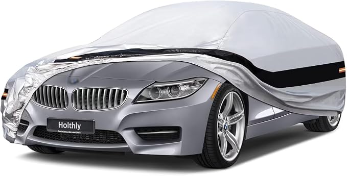10 Layers Car Cover Custom Fit for BMW Z4 E85, E89, G29 (2009-2026), Waterproof All Weather for Automobiles, Outdoor Full Cover Sun Dust Rain Protection with Cotton. Silver