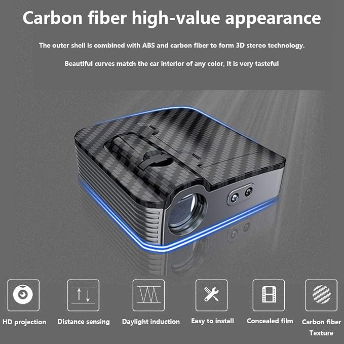 NewL 1 Pairs Custom Logo LED Projector Carbon Fiber Car Door Welcome Lights | Support custom any logo, Bright clear ghost shadow projection, universal car fit, Auto on/off with door opening & closing