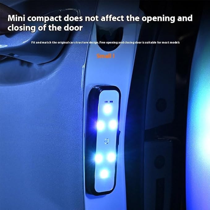 Car LED Door Lights Projector 7 Color Wireless Door Warning Lights USB Welcome Door Sill Courtesy Projection Magnetic Auto Sensing Ambient Puddle Lights (4Pcs)