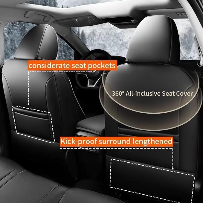 AOMSAZTO Seat Covers for Nissan Sentra:2020 2021 2022 2023 2024 2025 S SV | (Not for SR) Custom Fit Full Set Leather Cushion Car Seats Cover Black&Gray