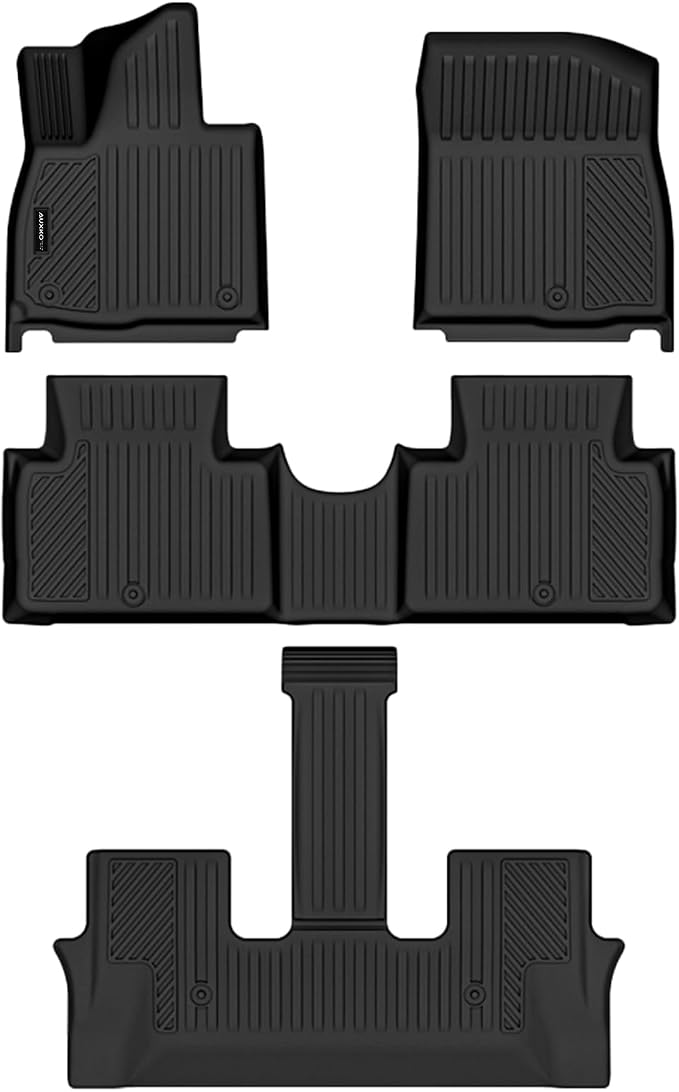 Auxko All Weather Floor Mats for Hyundai Palisade 2026 7&8 Seats Gasoline Only All Season TPE Accessories Guard Odorless Anti-Slip Floor Liners for Hyundai Palisade 2026 7&8 Passengers