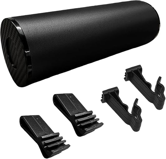 Car Tissue Holder, Cylinder Tissue Box, Refillable Travel Tissues Container, Portable Vehicle Tissue Case for Car Sun Visor, Backseat, Cup Holder, Universal for Cars Office Home (Black)