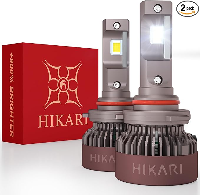 HIKARI WINGS 9005 Foglight, 60000LM Pure White 6000K HB3 Bulbs, Plug & Play IP68 Waterproof Pack of 2, 9145, 9140 Foglight