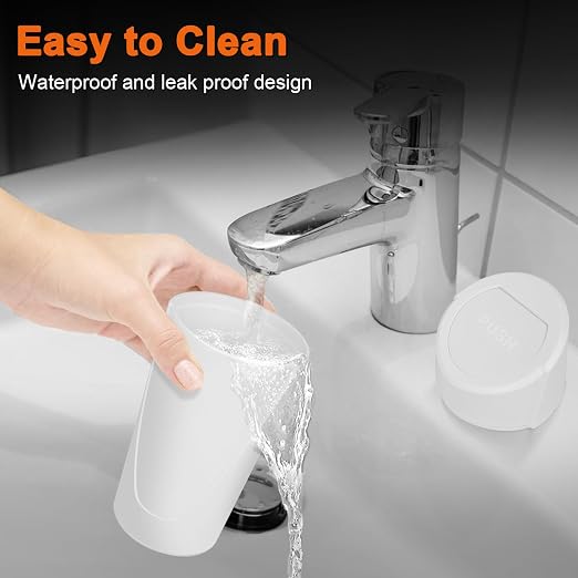 Car Trash Can, Leakproof Mini Car Garbage Can Cup Holder with Lid | Car Door Trash Bin with 20 Trash Bags, Vehicle Front Back Seat Organizers and Storage for Car, Home, Office, White