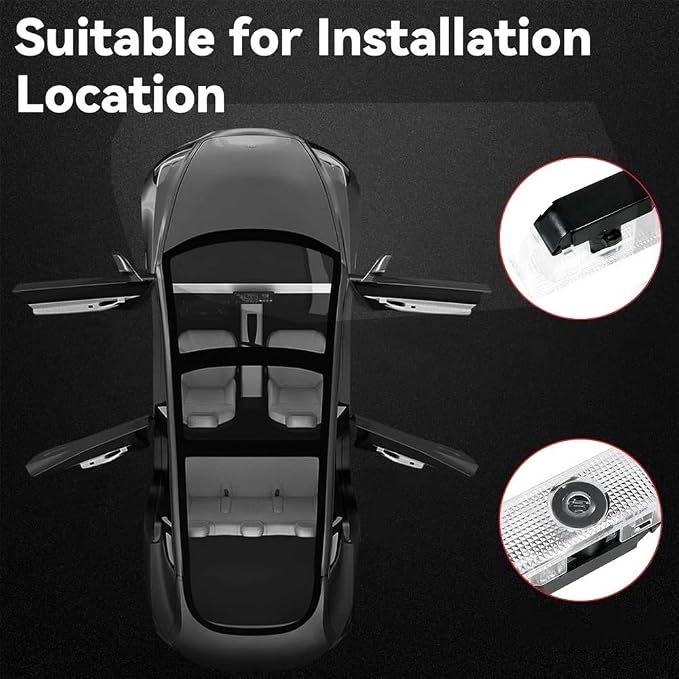 Car LED Logo Projector Puddle Door Lights for Dodge Challenger Accessories, No Fade 4K-HD Welcome Lights, 2 Pack (R/T)