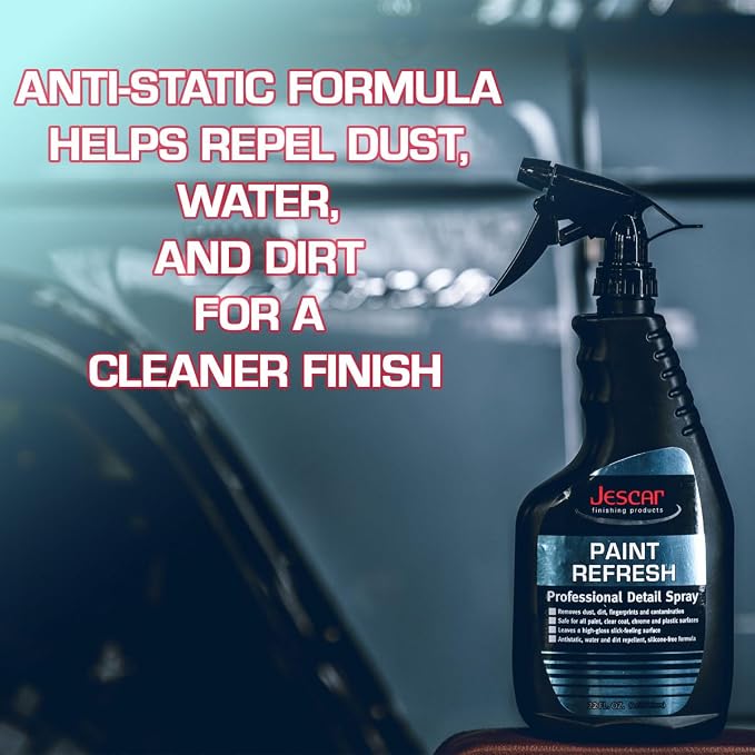 Jescar Paint Refresh Detail Spray - 128oz - Quick Detailer, Spray On Wipe Off, Dust and Fingerprint Remover, High-Gloss Finish, Streak-Free Formula, Instant Shine