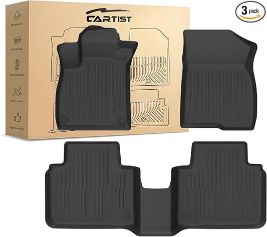 Cartist Custom Fit for Floor Mats Honda Accord 2018 2019 2020 2021 2022 (All Models) Floor Liners All Weather Front & 2nd Row Full Set TPE Waterproof