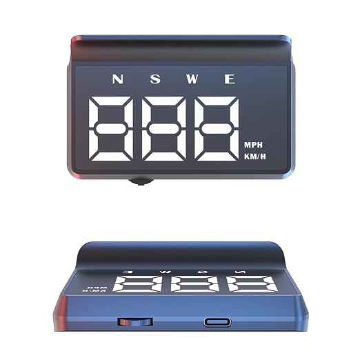 Heads up Display for Cars,Speedometer for Car W2S(White),Digital Speedometer for Car with Overspeed Alarm,Automatic Brightness Adjustment,LED Large Font,Plug and Play,Speedometer Suitable for All Cars