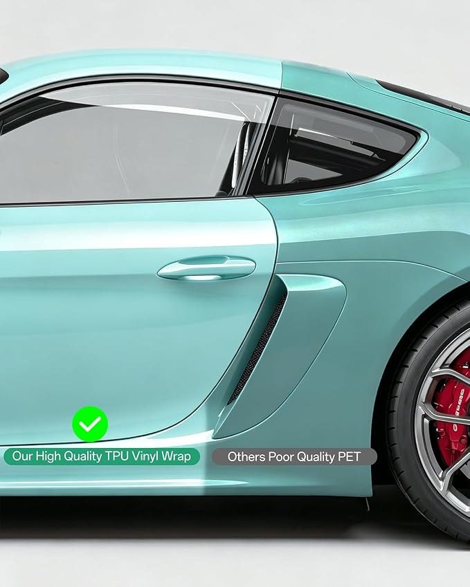 PPF, Dry Apply TPU PPF Vinyl Car Wrap Roll 1ft x 5ft, Paint Protection Vinyl Film (Tiffany Charm Blue)