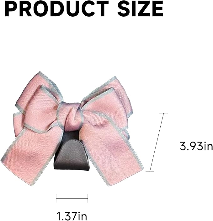 2PCS Car Seat Hooks, Cute Bow Car Seat Headrest Hooks for Purses, Bags, Umbrella, Universal Automotive Interior Decoration Accessoriesl for Vehicle, SUV, Sedan, Truck (Pink Border)