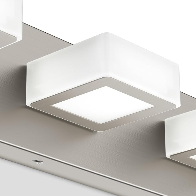 Ralbay 5 Color Temperature Brushed Nickel Bathroom Vanity Lights Dimmable Acrylic Modern LED Bathroom Wall Lighting Fixtures Brushed Nickel