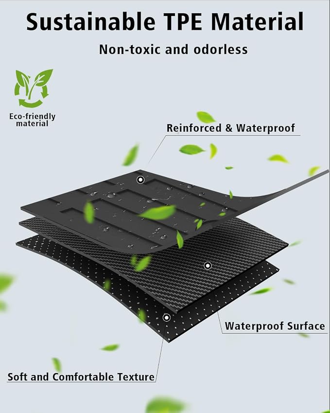 Floor Mats & Cargo Liner Custom Fit for Toyota C-HR 2026 All Weather TPE Rubber Floor Liners Full Set Automotive Mat for Toyota C-HR Accessories, Black