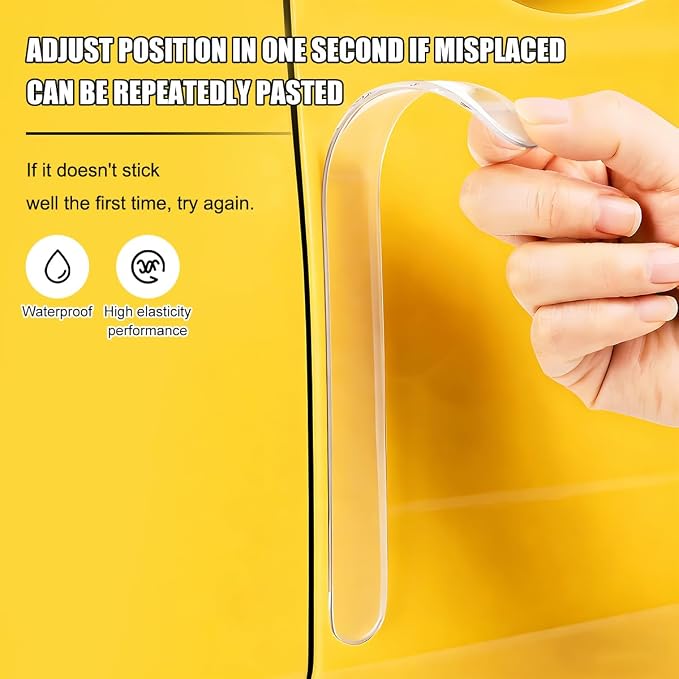 8PCS Transparent Car Door Edge Guard, Anti-Collision Vehicle Door Edge Corner Scratch Protector, Automotive Side Corner Trim Protection Cover Decal, Universal for Truck SUV Van