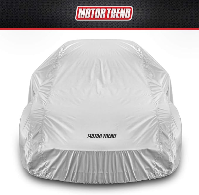Motor Trend FlexCover Car Cover, Waterproof All-Weather SUV Truck Car Covers for Snow Ice Rain Sun UV Dust Hail Protection, Indoor/Outdoor Full Exterior Cover, Sedan Car Cover (Fits Up to 157" Length)