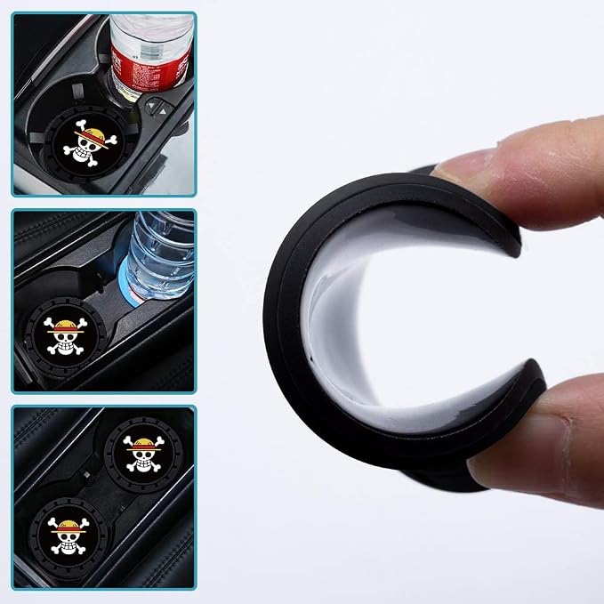 Cup Holder Insert Coaster for One Piece Anime Fans,Anti Slip Car Cup Coaster Interior Accessories