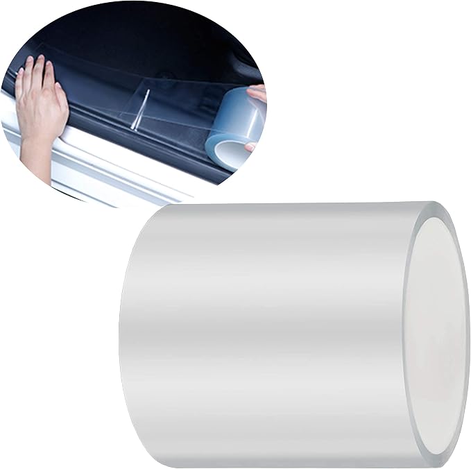 ToLanbbt Car Door Edge Guard Invisible Automotive Door Sill Guard Protectors Anti-Scratch Adhesive Tape Waterproof Strips for Car Door Edge Protection (33Ft x 3.94”, Transparent)