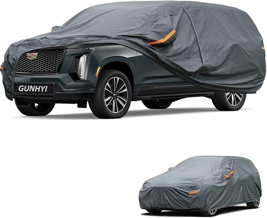 GUNHYI Premium Car Cover Custom Fit Cadillac Escalade ESV, 16 Layers Heavy Duty Car Cover Waterproof All Weather with Zipper Door for Sun Rain Snow Dust Uv Protection