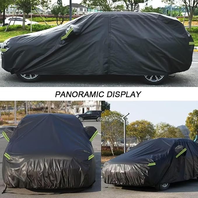 KouKou Waterproof SUV Car Cover Suitable for Honda HRV from 1998 to 2025, 7 Layers Heavy Duty Car Cover Waterproof All Weather with Zipper Door for Sun Rain Snow Dust Uv Protection.Black