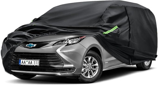 Sailnovo Car Cover Waterproof All Weather, 7 Layers Heavy Duty Full Exterior Cover for Car Outdoor Snow Sun UV Protection with Zipper for Automobiles（SWM9)
