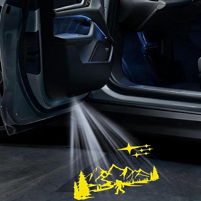 Car Puddle Lights, LED No Fade Car Door Lights Logo Compatible with Forester Outback Ascent Legacy XV 2P Yellow