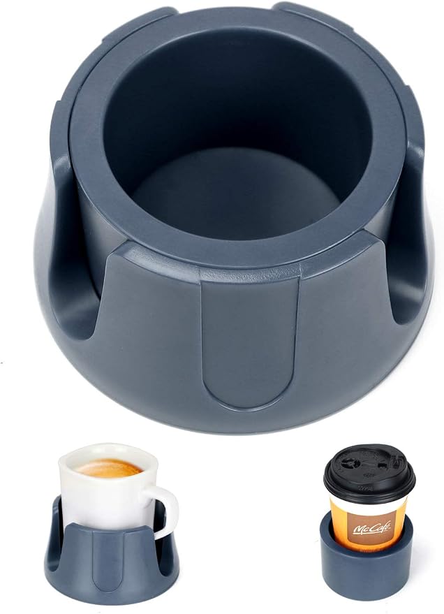 Anti-Spill Cup Holder, Drink Coaster with Anti-Slip Mat Fits Drink for Home Office Outdoors (Grey)