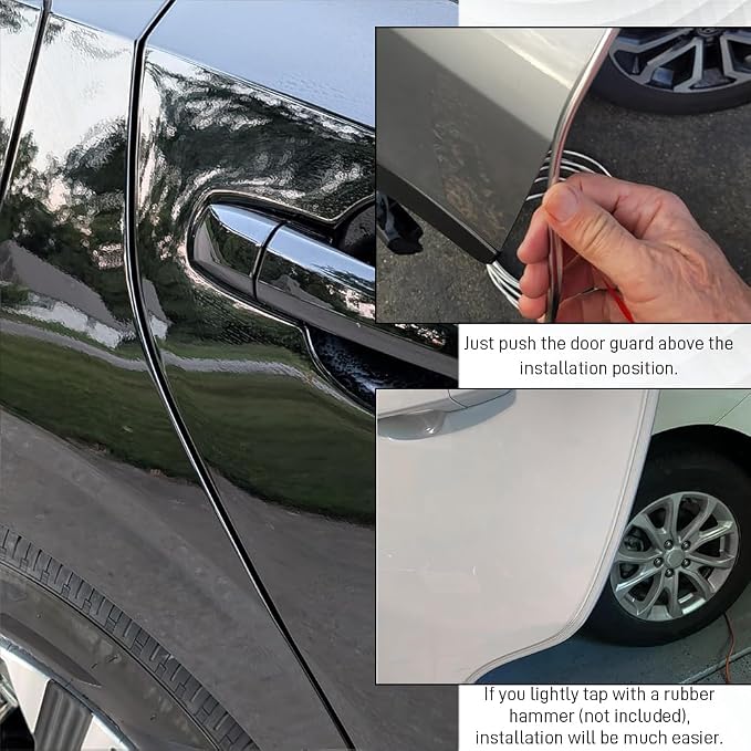 16.4Ft Car Door Edge Guards, Car Door Protector, Anti-Collision Automotive Entry Trim Molding Guard, No Glue Auto Exterior Edge Trim Protective Strip for Most Vehicles (Transparent, 5M)