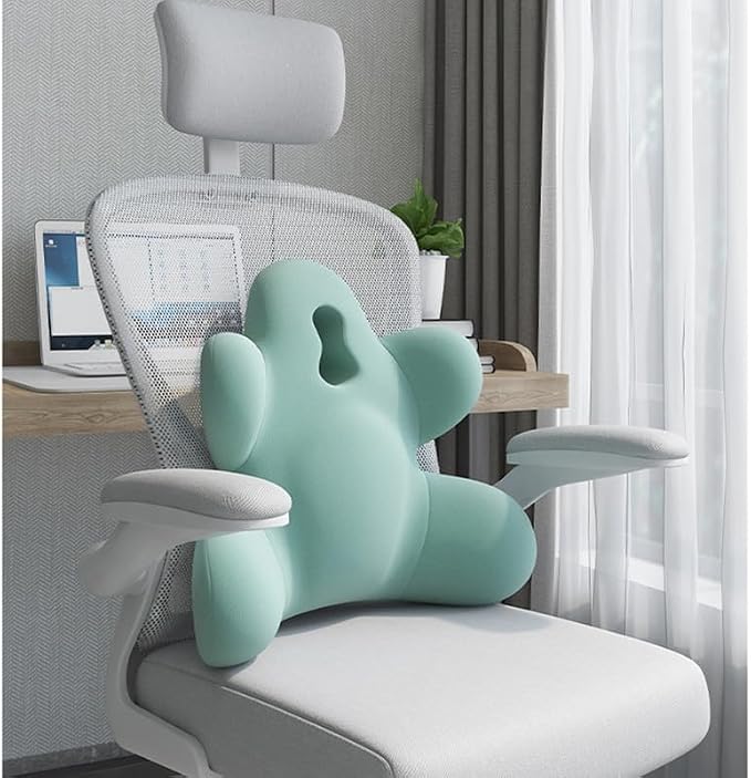 Lumbar Support Pillow for Office Chair, Back Pillow Lumbar Support for Car, Chair, Sofa - Improve Lower Back Pain Relief & Sitting Posture, Memory Foam Back Cushion for Long Sitting (B-Yellow)