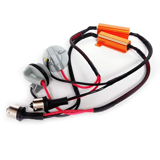 O-NEX BA15s 1156 LED Load Resistor Kit 50W 8ohm Turn Signal Bulb Relay Harness Adapter Anti Flicker Error Decoder Warning Canceller