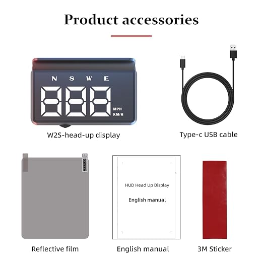 Heads up Display for Cars,Speedometer for Car W2S(White),Digital Speedometer for Car with Overspeed Alarm,Automatic Brightness Adjustment,LED Large Font,Plug and Play,Speedometer Suitable for All Cars