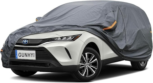 GUNHYI Premium Car Cover Custom Fit Toyota Venza, 16 Layers Heavy Duty Car Cover Waterproof All Weather with Zipper Door for Sun Rain Snow Dust Uv Protection