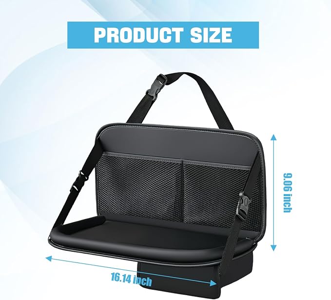 Car Backseat Organizer, Large Capacity Trunk Organizer for Cars, Detachable Automotive Back Seat Protector Kick Mat, Multi-Pocket Vehicle Seat Back Storage Bag, Car Accessories (With Tray)
