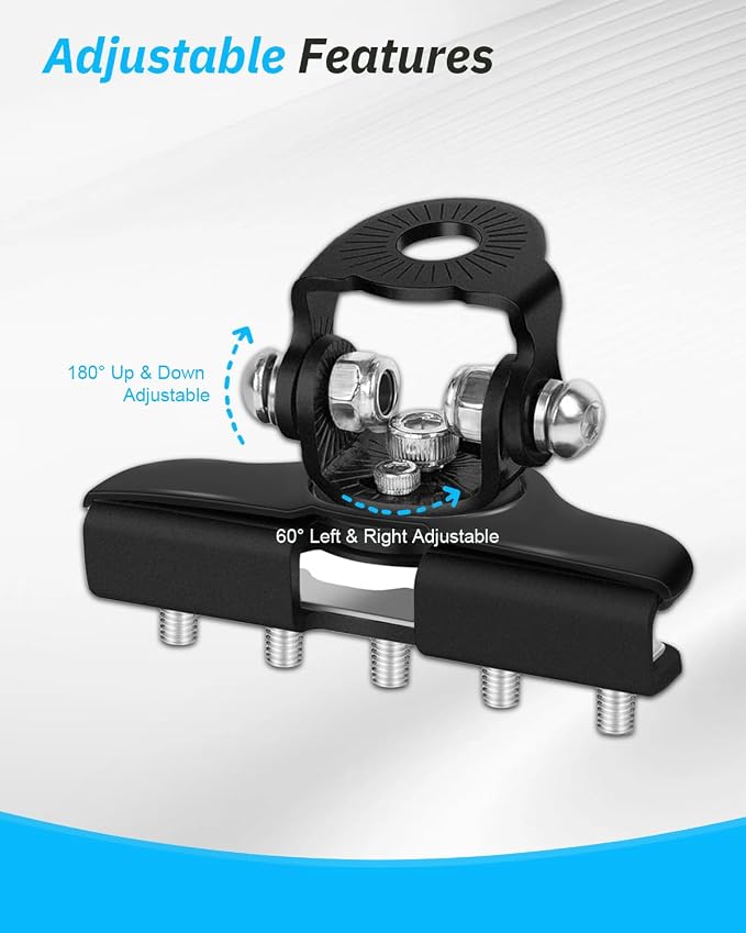 Led Pod Light Mounts, 304 Stainless Steel Universal LED Light Bar Mounting Brackets Adjustable No Need Drilling A Pillar Hood Clamp Work Light Holder for Off Road Truck SUV (Black)