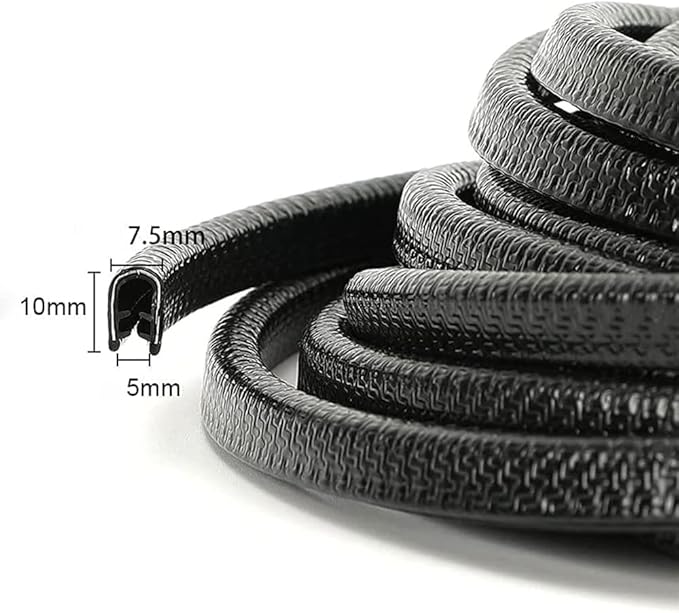 Winunite 65.6ft (20m) No Glue Car Door Edge Guards Black | Stop parking lot dings, U-shaped rubber, fits sedans trucks SUV, fade-resistant, protect against paint chips & scratches