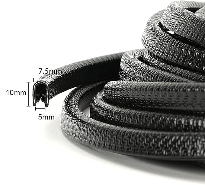 Winunite 98.4ft (30m) No Glue Car Door Edge Guards Black | Stop parking lot dings, U-shaped rubber, fits sedans trucks SUV, fade-resistant, protect against paint chips & scratches