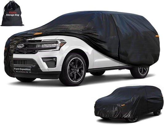Kayme 7 Layers SUV Car Cover Custom Fit for Ford Expedition (2006-2026), Waterproof All Weather for Automobiles,Rain Sun UV Protection.Black