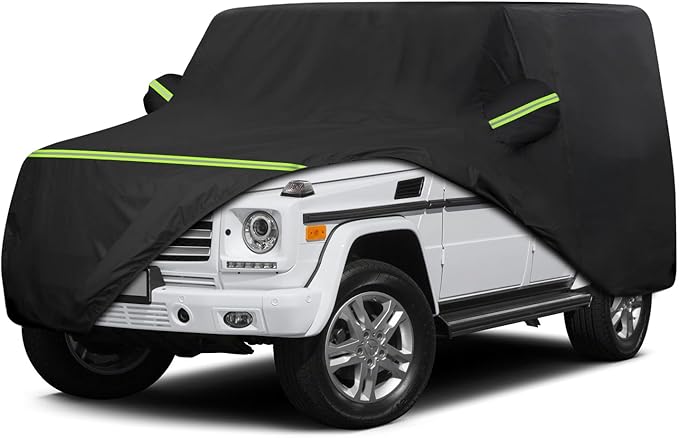 QUNSUNUS 6 Layer Car Cover for Mercedes Benz G-Class 500 550 650 2004-2025 Waterproof All Weather 420D Windproof for Wagon Car Cover Hail Protection with Zipper