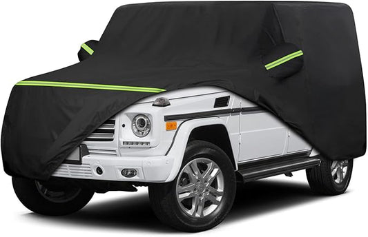 QUNSUNUS 6 Layer Car Cover for Mercedes Benz G-Class 500 550 650 2004-2025 Waterproof All Weather 420D Windproof for Wagon Car Cover Hail Protection with Zipper
