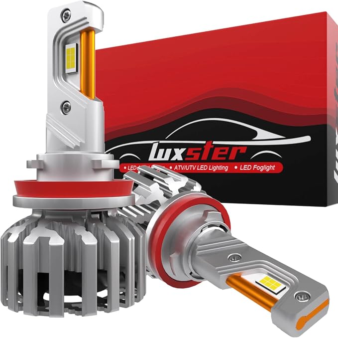 LUXSTER H11 H9 Holyknight 50000lm High Lumen LED Bulb 6000K (2 Pack) | Anti-Flicker, 55W Factory-Matched Power,1200FT Long-Range Beam, Sharp Cut-Off Pattern, H8 H16 Foglight Use, 6000K, IP68