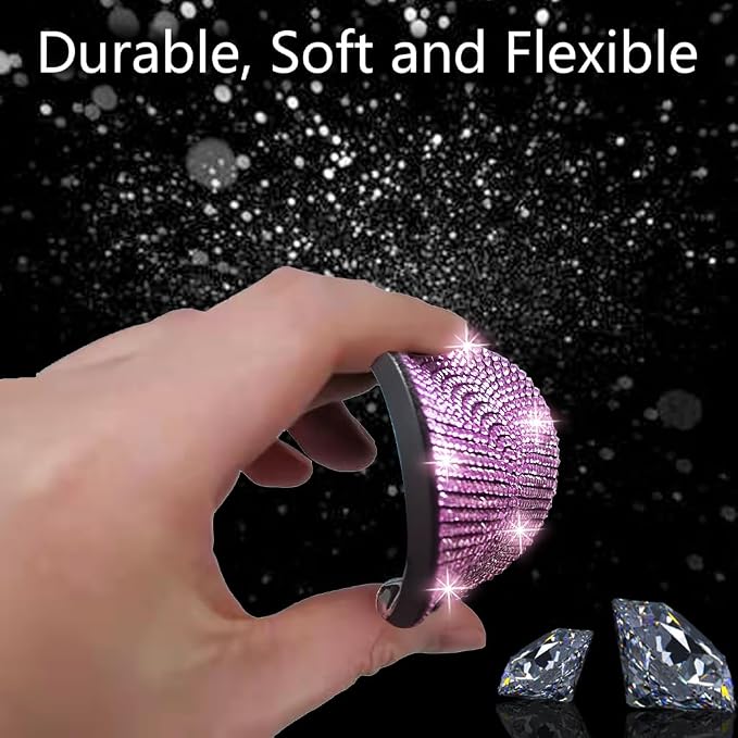NBTEPEM 2pcs Bling Car Cup Holder Coaster, 2.75 inch Anti-Slip Shockproof Universal Fashion Car Coasters Insert Bling Crystal Rhinestone Automotive Interior Accessories for Women (2 pcs, Pink)