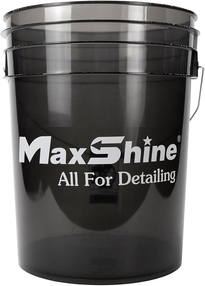 Maxshine 5 Gallon Detailing Bucket - Black Universal Car Wash Bucket for Auto Detailing, Scratch-Free Washing, Garage Storage, Holds Soap, Foam Cannon, Brushes & Microfiber Towels