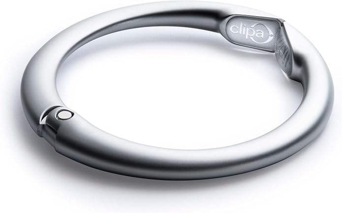 Clipa Bag Hanger Collection, The Ring that Opens into a Hook, Auto Closes | Holds 15 kg, Needs only 10mm to Hang a Hand Bag, Easy to Use with One Hand, The Instant Bag Hanger, 3 yr Warranty