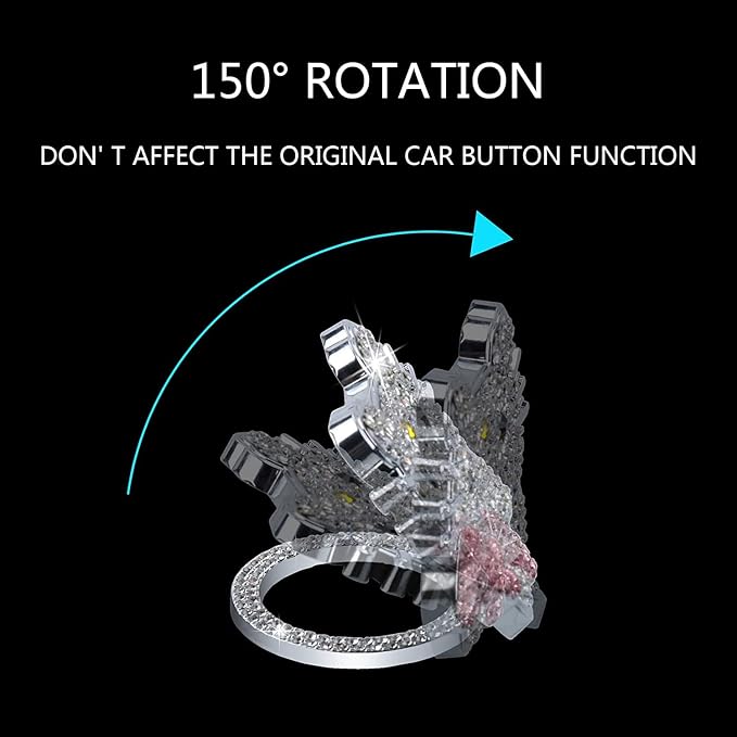 Bling Car Push to Start Button Cover Accessories, Cute Car Accessories for Women, Crystal Rhinestone Car Engine Start Stop Button Cover, Pink Car Decal for Women, Girly Car Decoration Interior Sticker