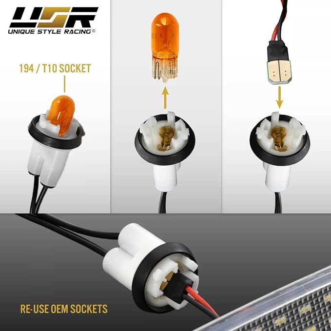 USR 97-11 1D7 Pickup Truck License Plate Light – Plate Lamps (Left + Right) Pair - Compatible with 1997-2010 Dodge Dakota Pick Up Trucks / 2011 Ram Dakota All Models (LED WHITE 6000K UPGRADE)
