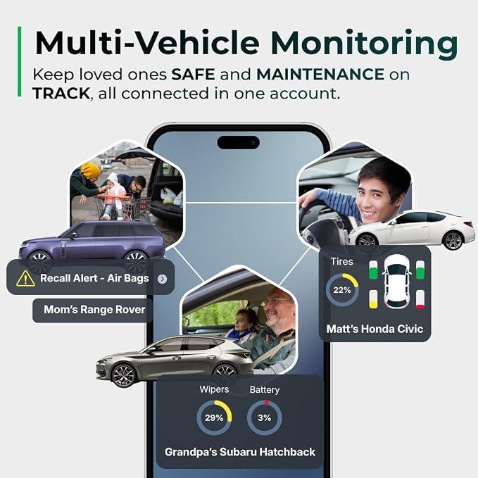 FIXD Bluetooth OBD2 Scanner - Car Diagnostic Check Engine Code Reader | 1-Pack | iPhone/Android compatible | Automotive scan tool for repairs + buying | Enhanced manufacturer data