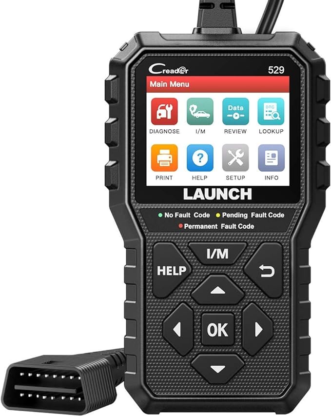Launch CR529 OBD2 Diagnostic Scan Tool Code Reader for Car After 1996 | Check Egine Light, Read and Clear Codes, One Click 1/M, for DIYers, Lifetime F-ree Updates, 5 Yrs Backup