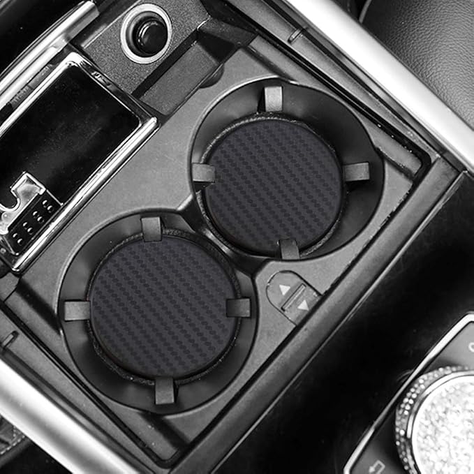 2 Pcs 2.5 inch Diameter Car Interior Accessories Anti Slip Cup Mat Cup Holder Insert Coaster,Round